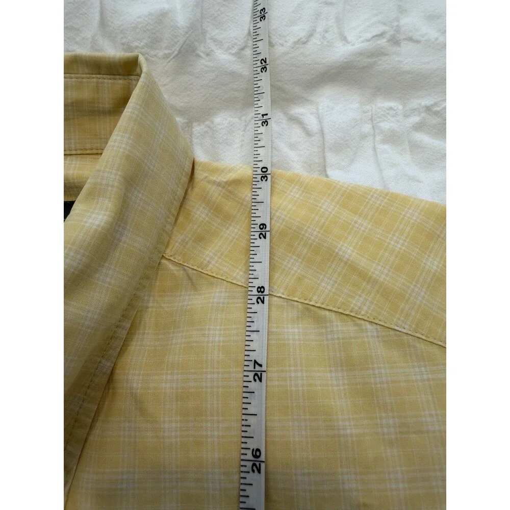Banana Republic Men’s Long Sleeve Cotton Shirt, Yellow Plaid, Med, GUC
